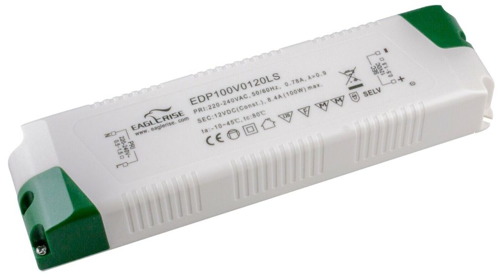 Fonte de Alimentação PFC Eagle Rise 12Vdc 100W 8,4A IP20 EDP